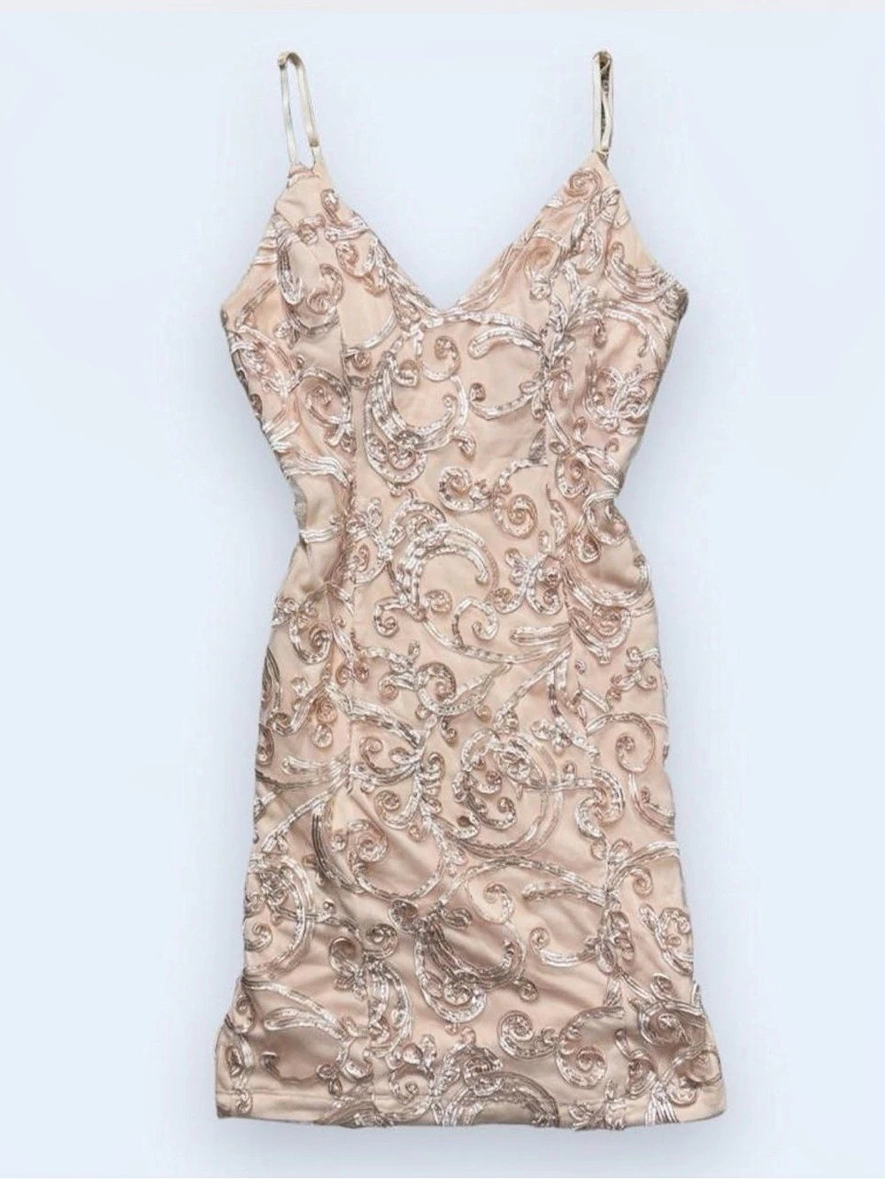 Windsor Pink Paisley Embroidered Mini Dress Size S
